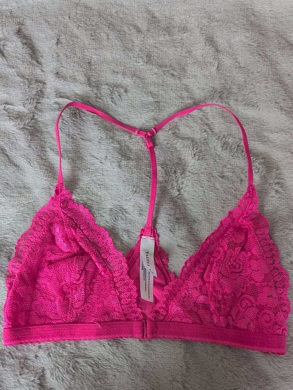 Talula Hot Pink Lace Bralette - Delicate Floral Design